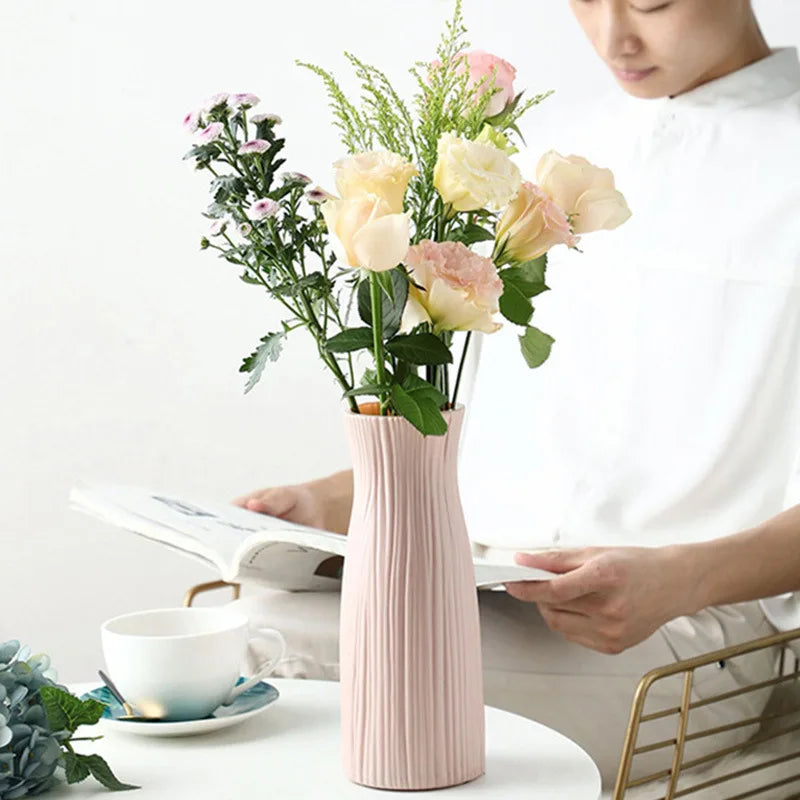 White Imitation Ceramic Flower Pot