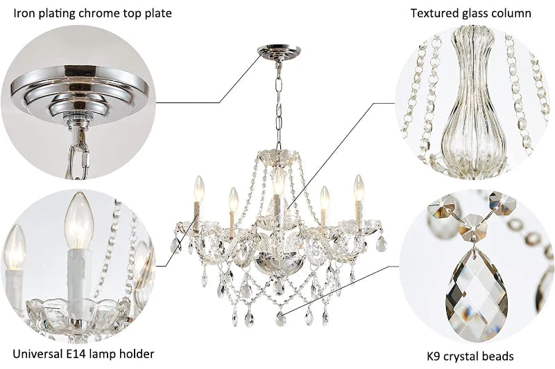 Luxury European Crystal Chandelier, Home Decor
