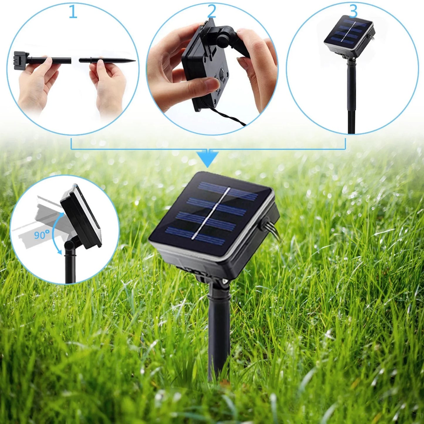 Water droplets Solar String Lights