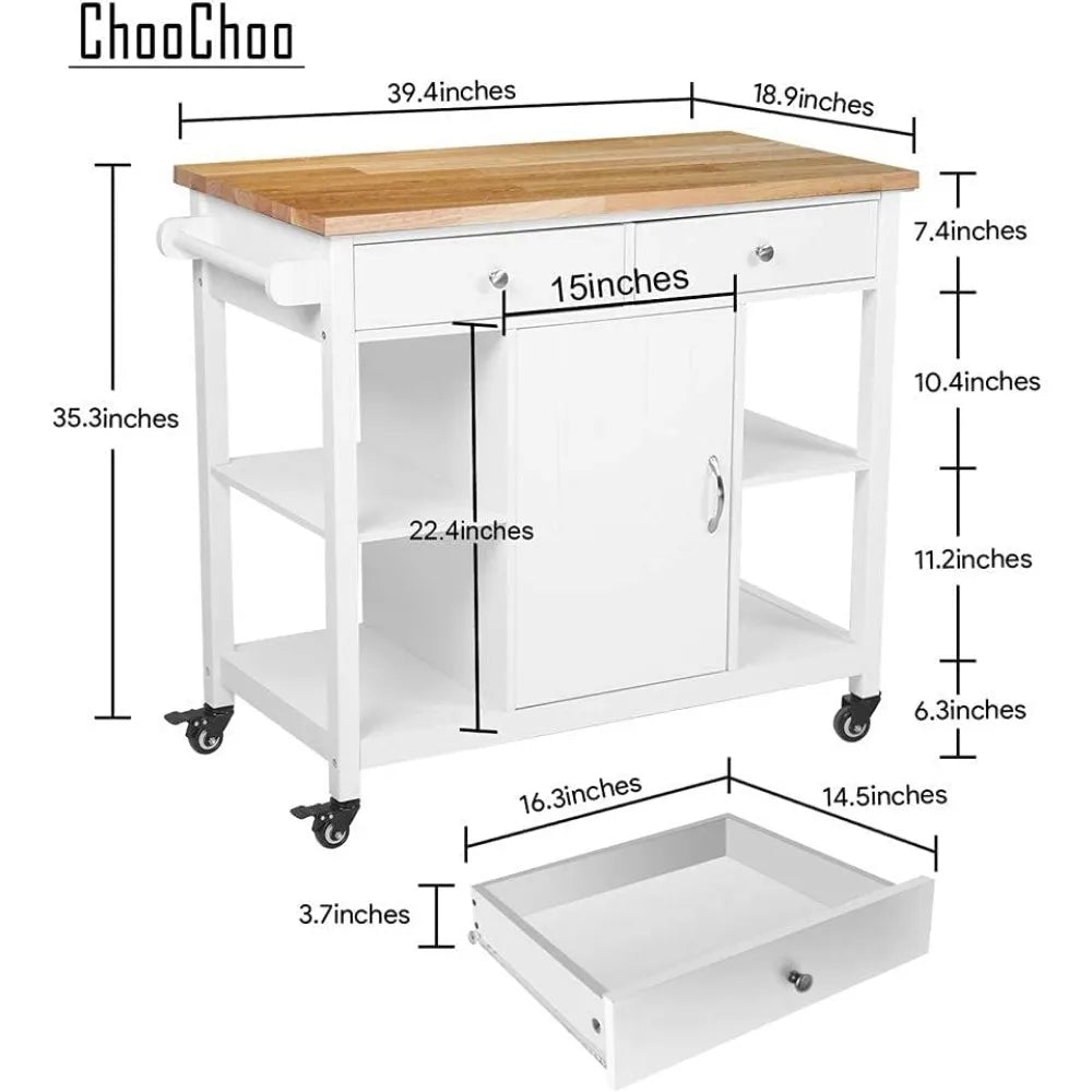 Practical wooden kitchen island