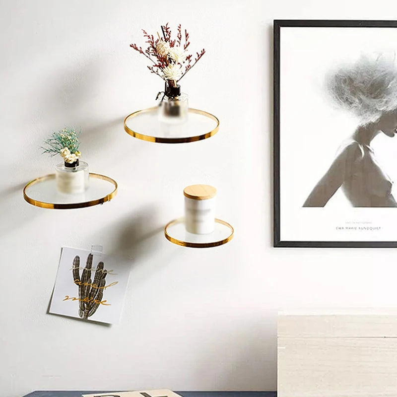 Round Wall Hanging Iron Glass Craft