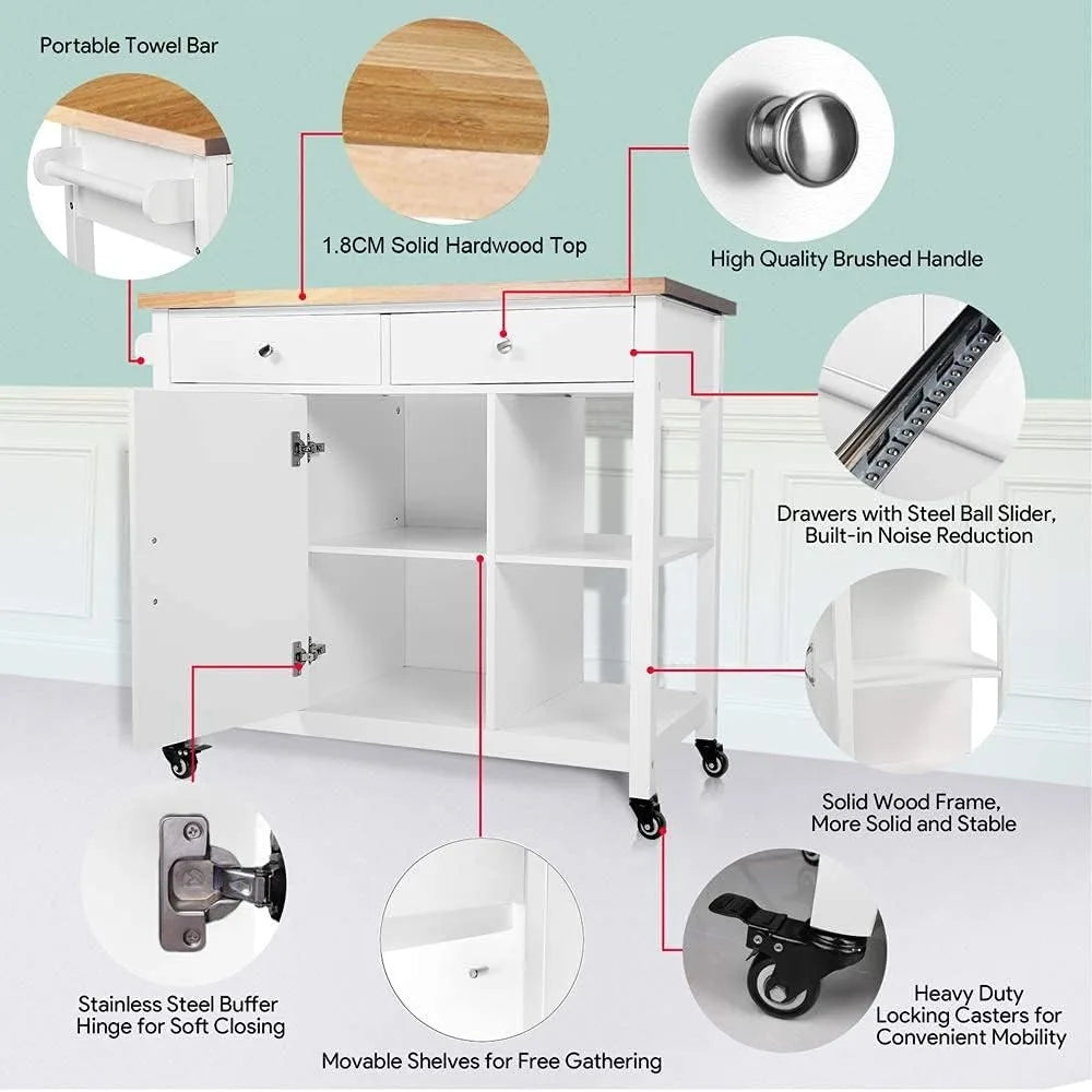 Practical wooden kitchen island