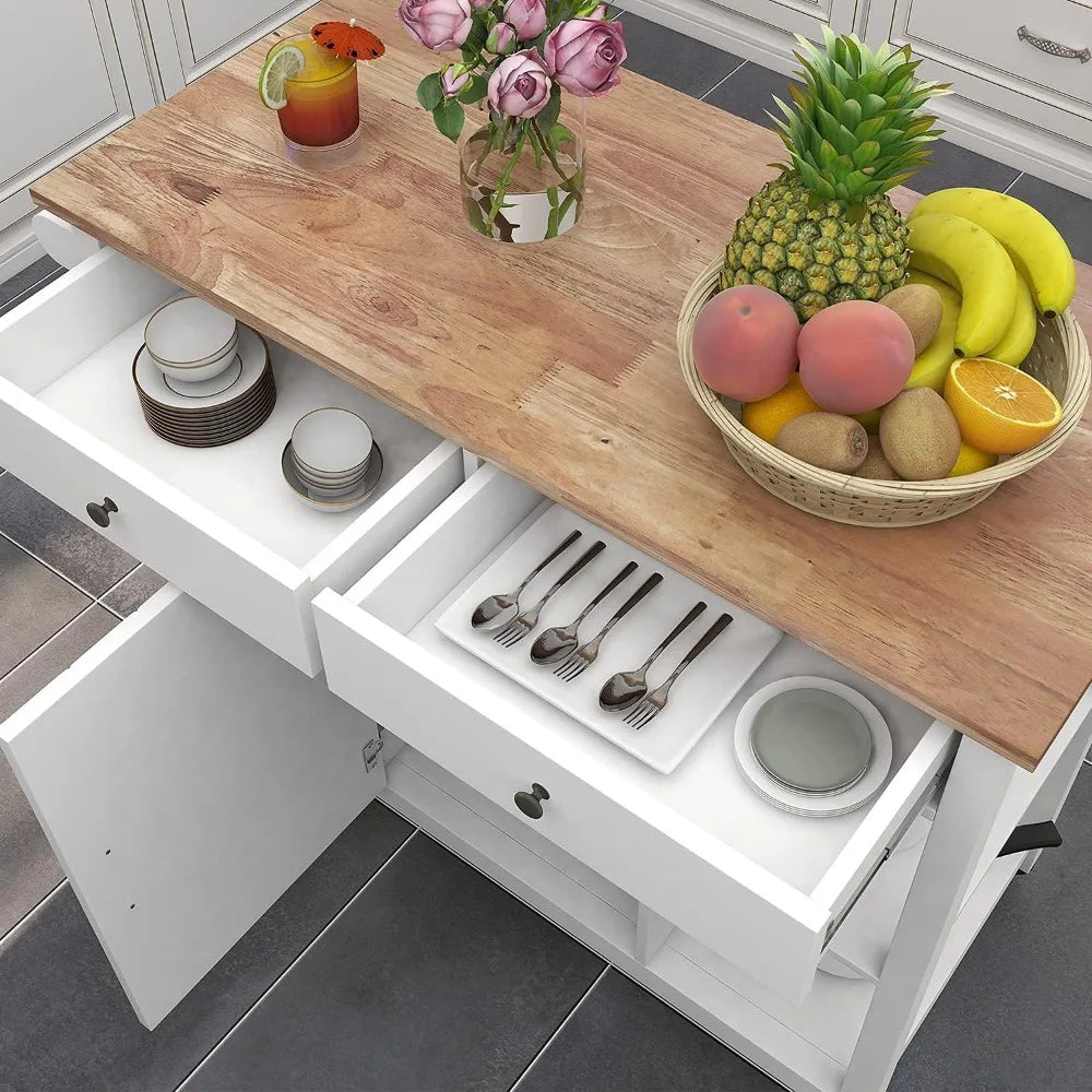 Practical wooden kitchen island