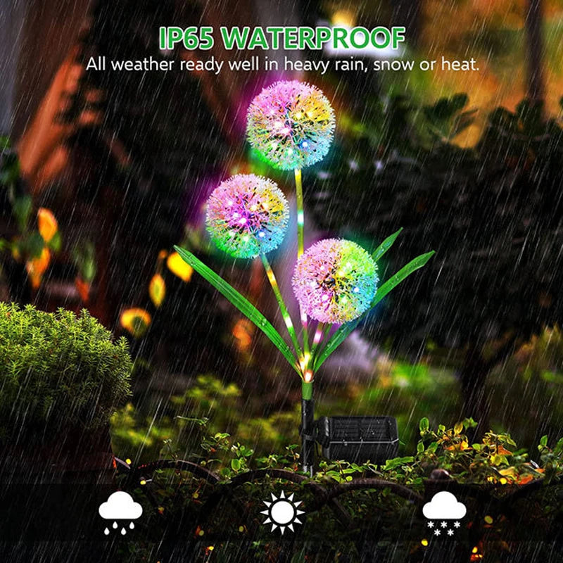 Solar Dandelion Light with 2 Modes Solar Garden Lights
