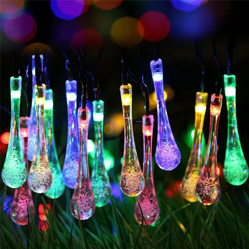 Water droplets Solar String Lights