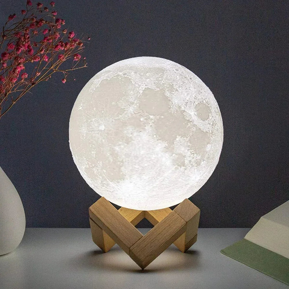 Battery Powered With Stand Starry Moon Lamp