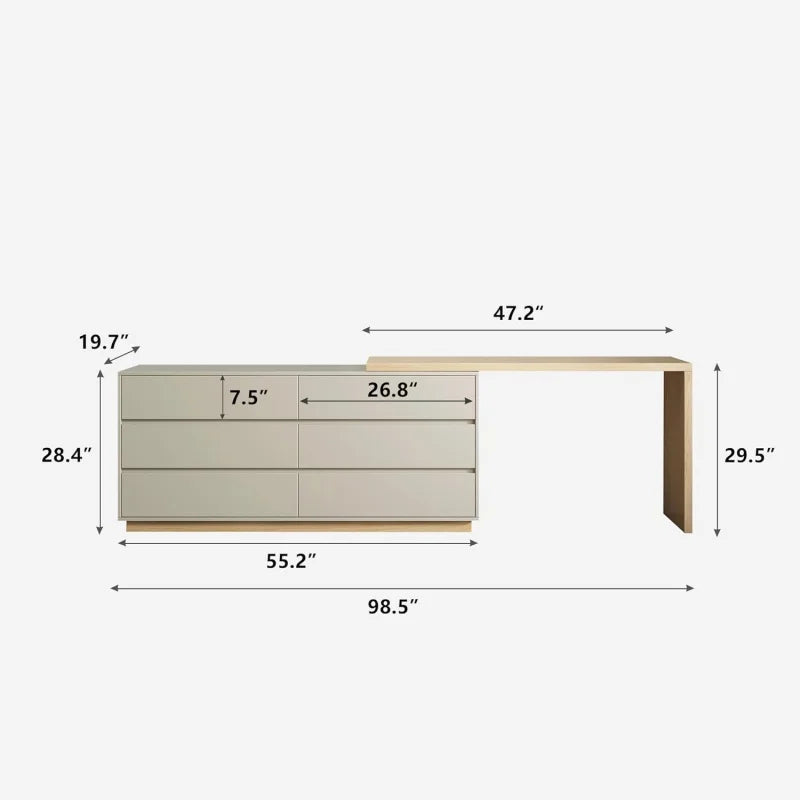 Extendable Corner Makeup Vanity Table