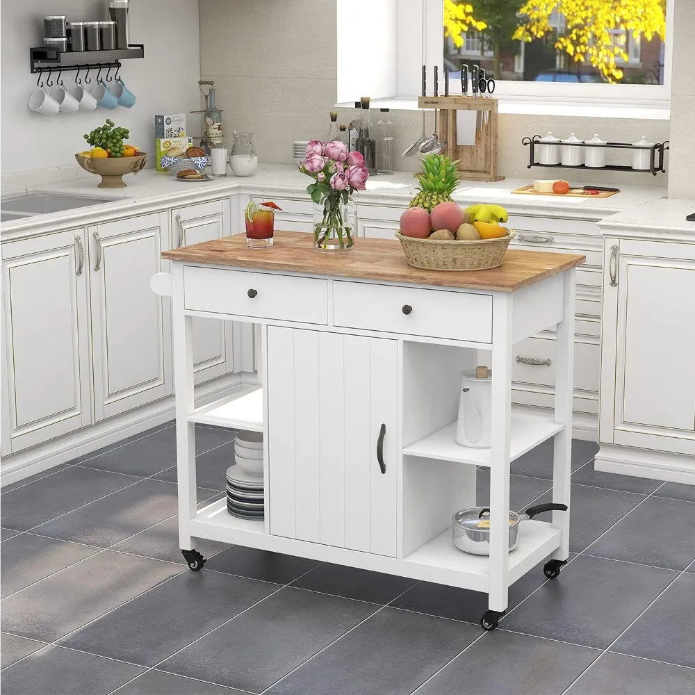 Practical wooden kitchen island