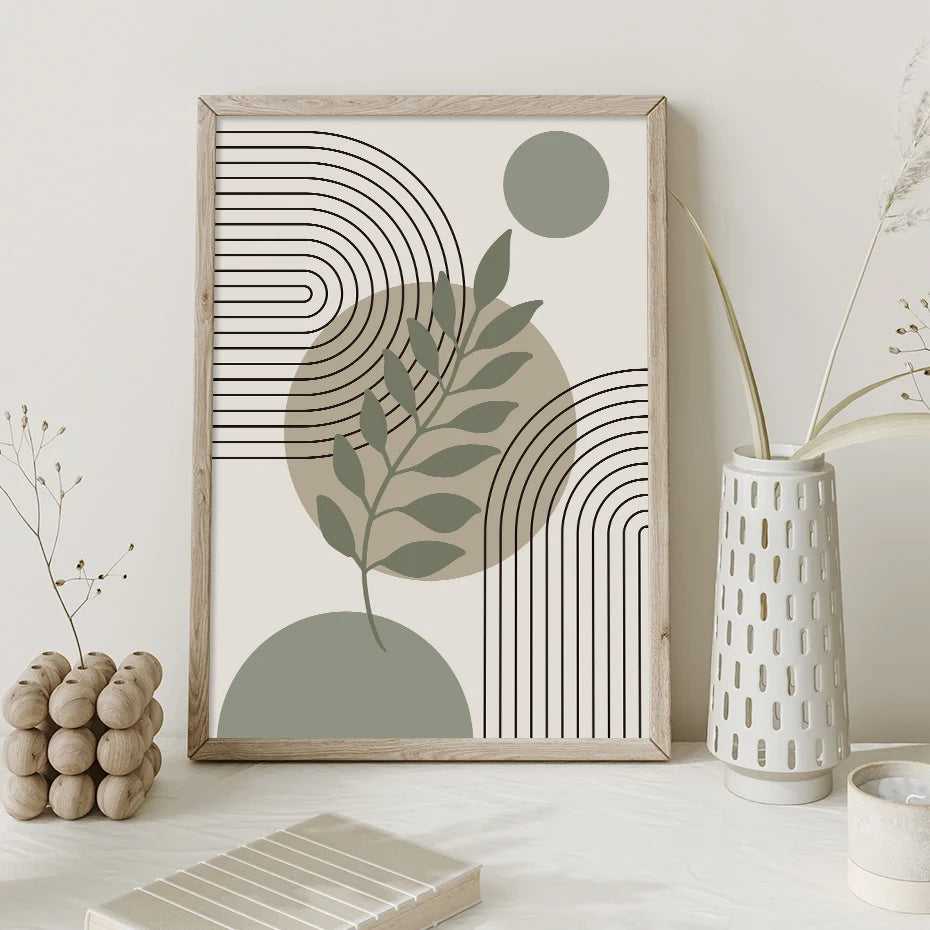 Abstract Sage Green Botanical Posters