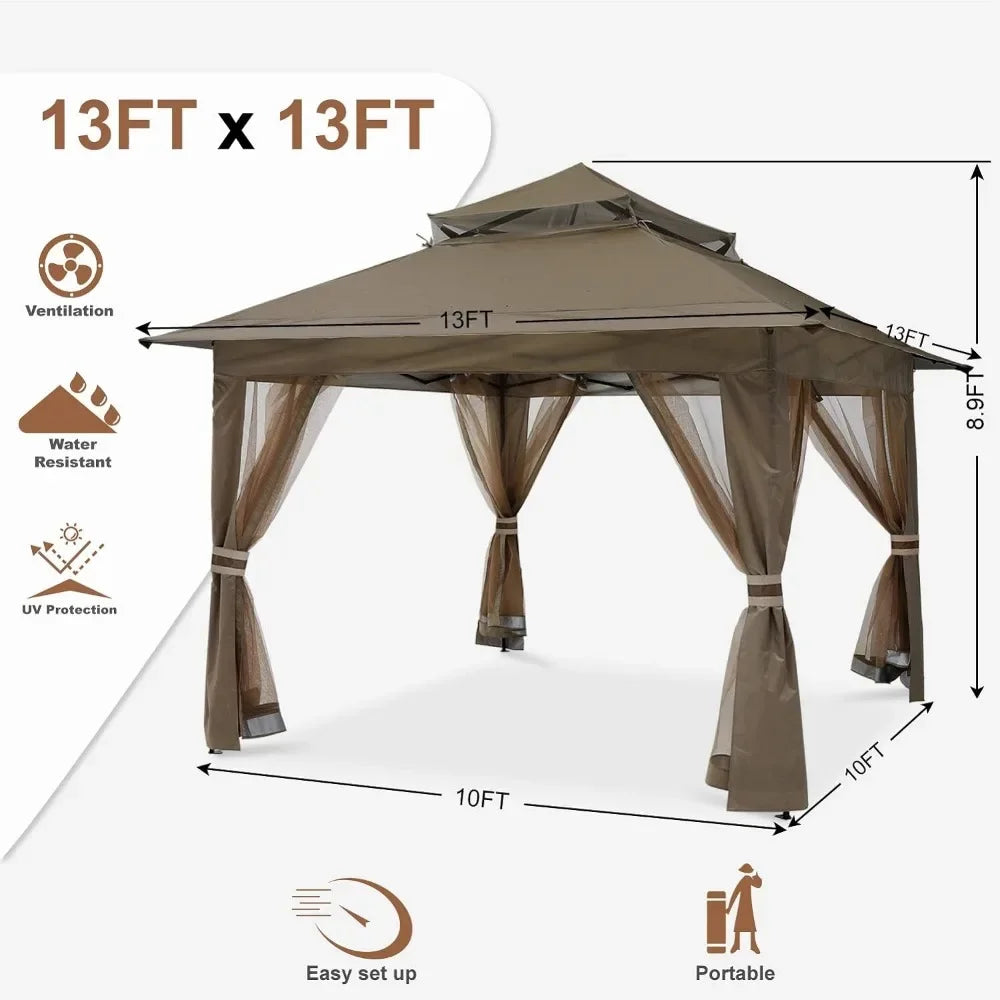 Patio Gazebo Outdoor Pop Up Gazebo With Mesh Walls
