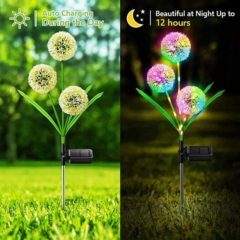 Solar Dandelion Light with 2 Modes Solar Garden Lights