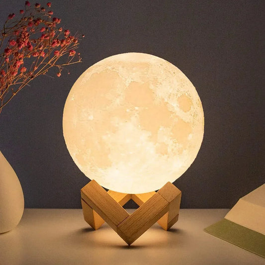 Battery Powered With Stand Starry Moon Lamp