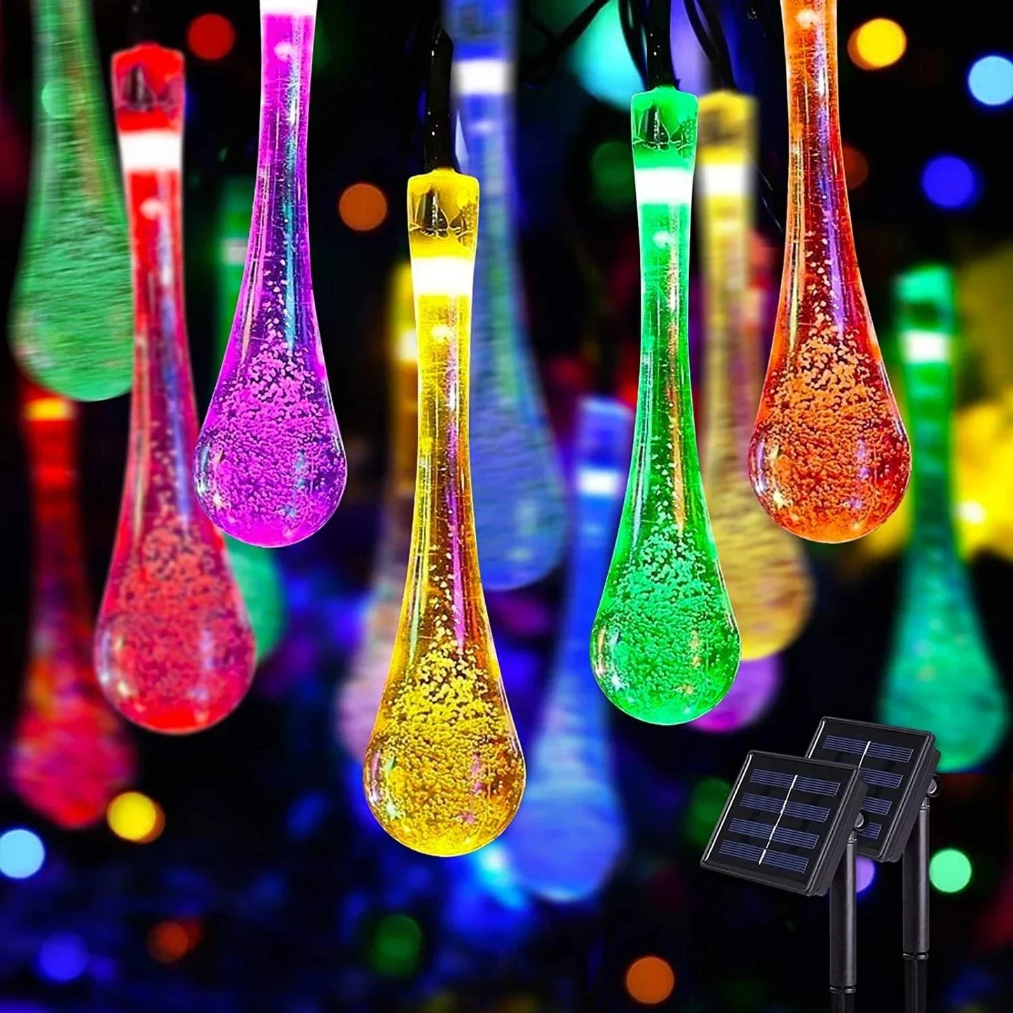 Water droplets Solar String Lights