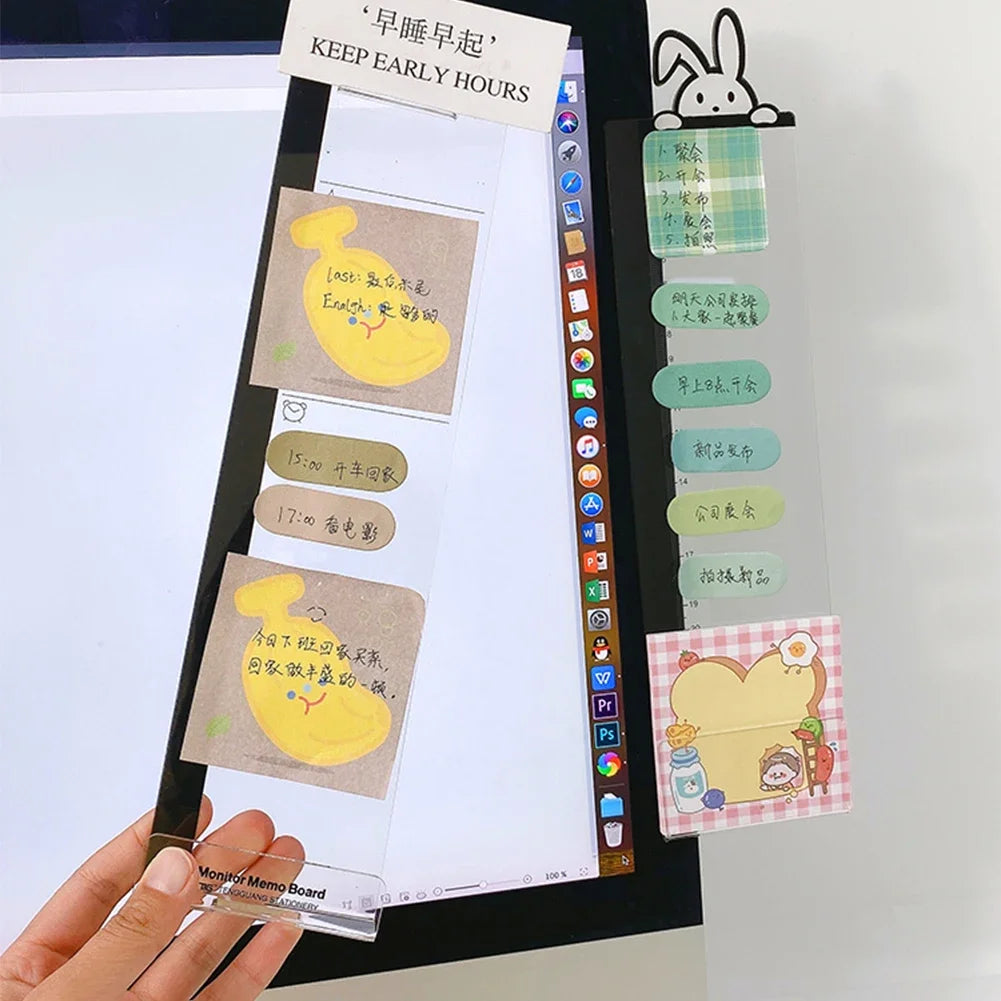 Acrylic Monitor Message Memo Board for Sticky Notes