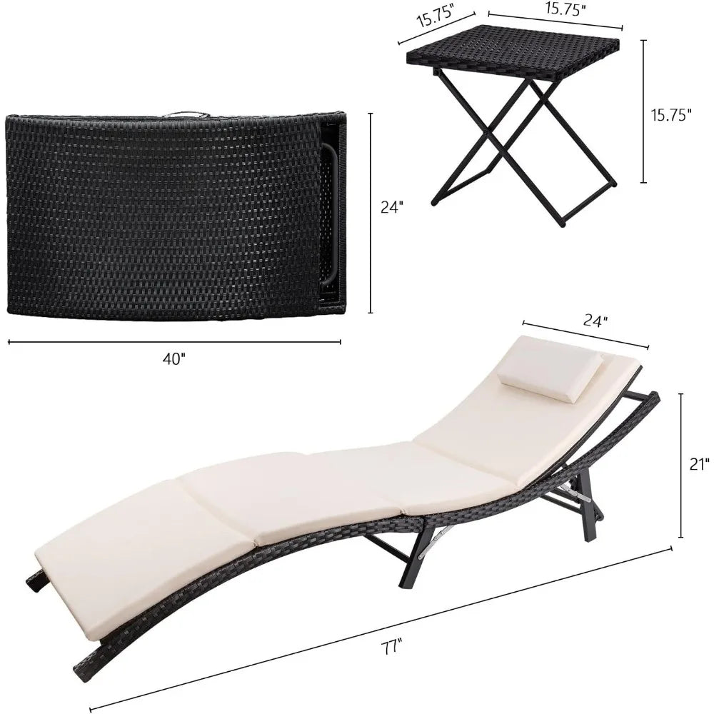 Rattan Patio Chaise Lounge Sets