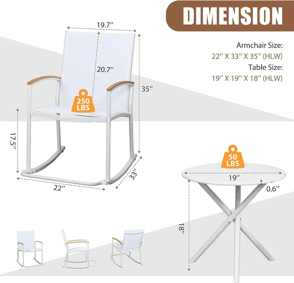 Wicker Rocking Chair Outdoor Bistro Sets