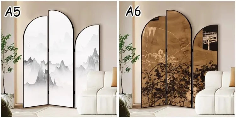 French retro foldable screen partition living room style foyer