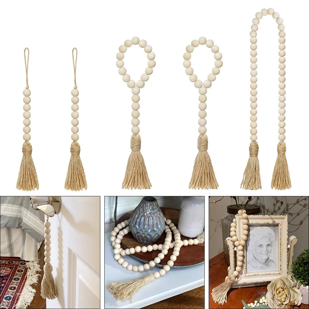 Wooden Handmade Boho Rattan Bead Garlands