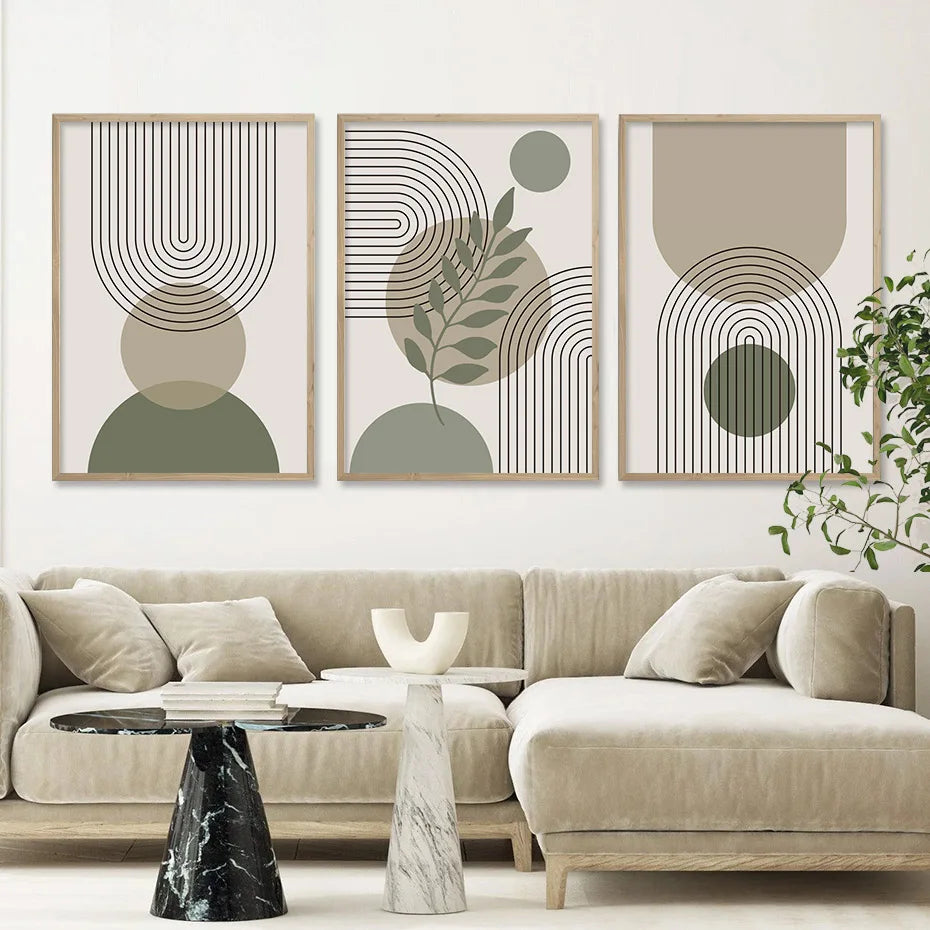 Abstract Sage Green Botanical Posters